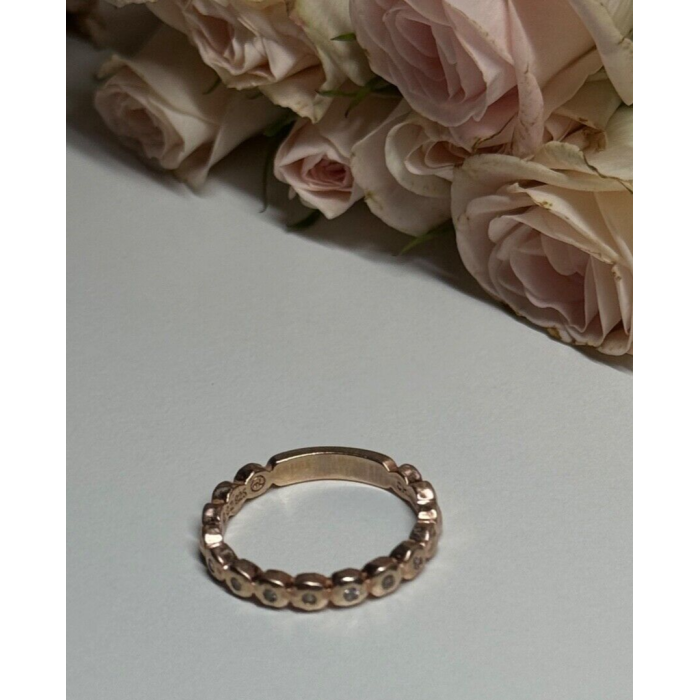 925 Sterling Silver Gold Plated CZ Ring Size 7