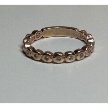 925 Sterling Silver Gold Plated CZ Ring Size 7