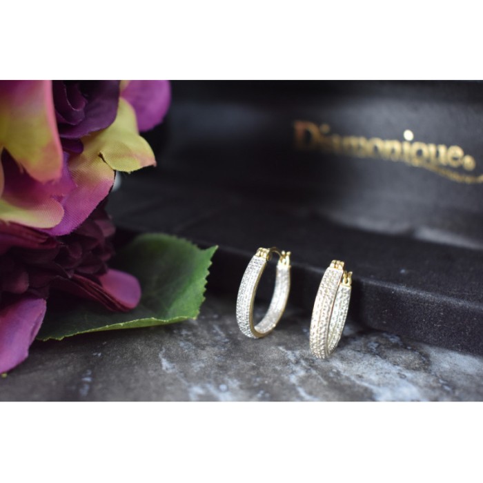 925 Sterling Silver Gold Plated Hoop Earrings