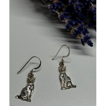 925 Sterling Silver Cats Earrings