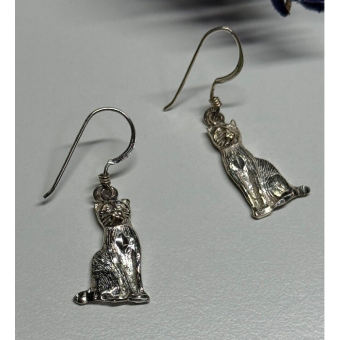 925 Sterling Silver Cats Earrings