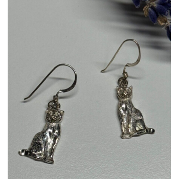 925 Sterling Silver Cats Earrings