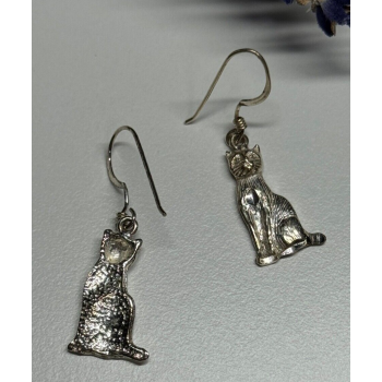 925 Sterling Silver Cats Earrings