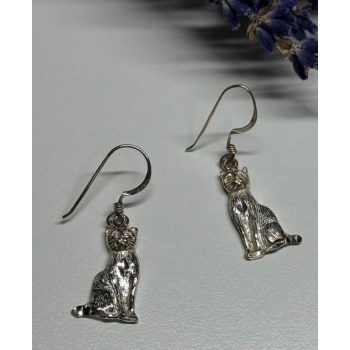 925 Sterling Silver Cats Earrings