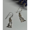 925 Sterling Silver Cats Earrings