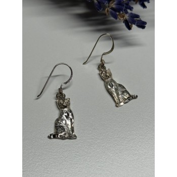 925 Sterling Silver Cats Earrings