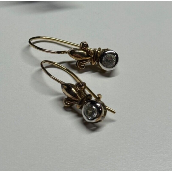925 Sterling Silver Gold Plated CZ Earrings