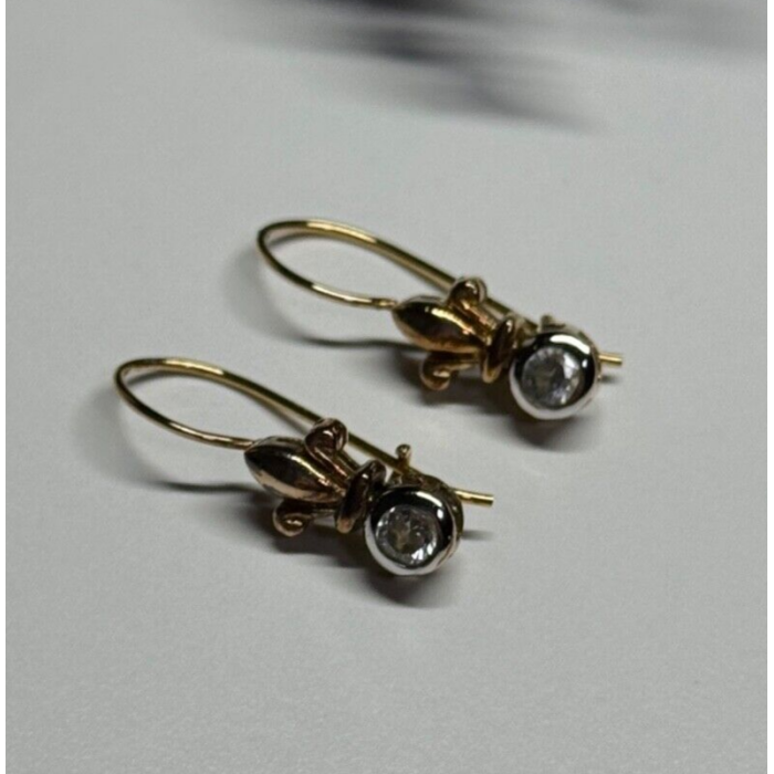 925 Sterling Silver Gold Plated CZ Earrings