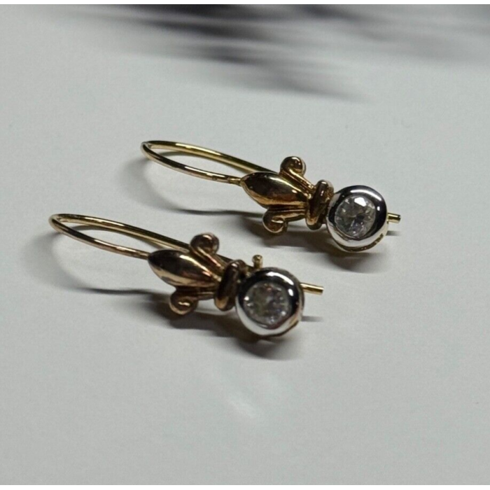 925 Sterling Silver Gold Plated CZ Earrings