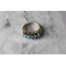 925 Sterling Silver Blue Spinel & Sapphires Ring Size 6.75