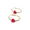 10K YELLOW GOLD RUBIES & DIAMONDS HEARTS EARRINGS
