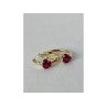 10K YELLOW GOLD RUBIES & DIAMONDS HEARTS EARRINGS