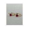 10K YELLOW GOLD RUBIES & DIAMONDS HEARTS EARRINGS