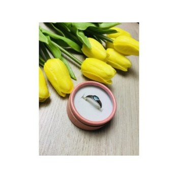 925 Sterling Silver Blue Spinel & Black Quartz Ring Size 7.5