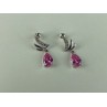 Stud Earrings with Pink & White CZ