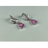 Stud Earrings with Pink & White CZ