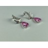 Stud Earrings with Pink & White CZ