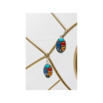 925 Sterling Silver Multicolor Jasper Earrings