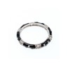 925 Sterling Silver Black Enamel & CZ Band Ring Size 11