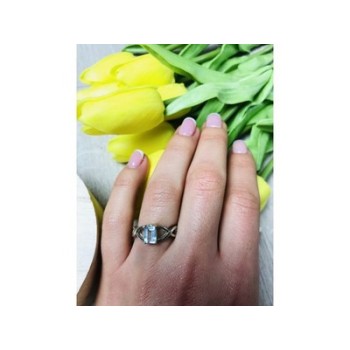 925 Sterling Silver Blue Spinel Ring Size 6.5