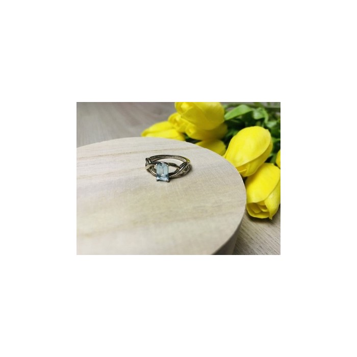 925 Sterling Silver Blue Spinel Ring Size 6.5