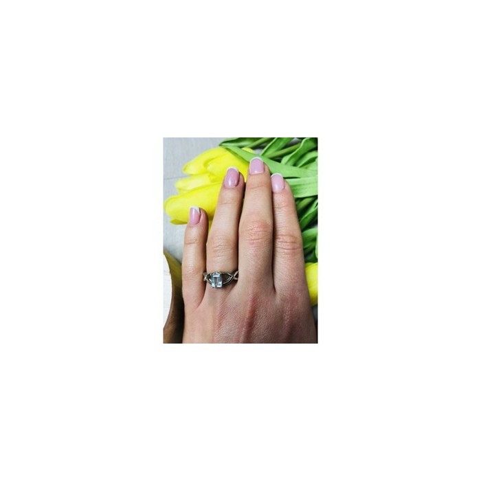 925 Sterling Silver Blue Spinel Ring Size 6.5