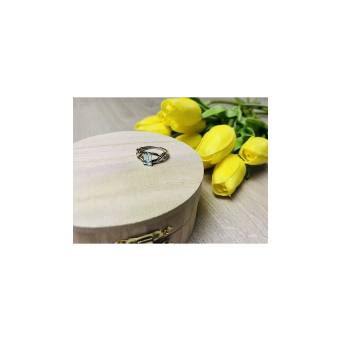 925 Sterling Silver Blue Spinel Ring Size 6.5