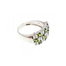 925 Sterling Silver Peridot & White Spinel Ring Size 9