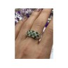 925 Sterling Silver Peridot & White Spinel Ring Size 9