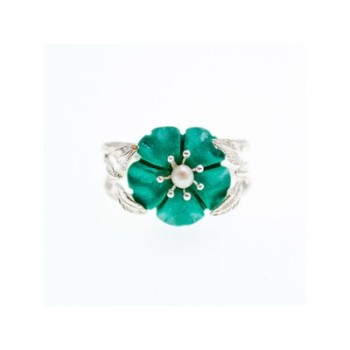 925 Sterling Silver Pearl & Enamel 