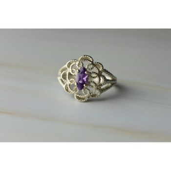 925 Sterling Silver Amethyst 