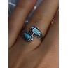 925 Sterling Silver Turquoise & Marcasite Ring Size 7