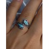925 Sterling Silver Turquoise & Marcasite Ring Size 7