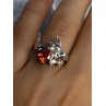 925 Sterling Silver Yellow & Orange Spinel Ring Size 8