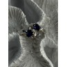 925 Sterling Silver Sapphire & Cz Ring Size 9