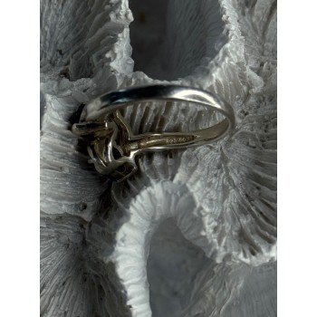 925 Sterling Silver Sapphire & Cz Ring Size 9