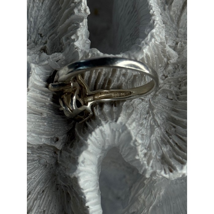 925 Sterling Silver Sapphire & Cz Ring Size 9