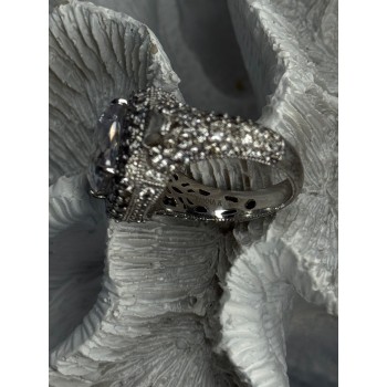 Beautiful Design 925 Sterling Silver Cz Ring Size 9