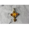 925 Sterling Silver Multicolor Amber Pendant
