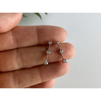 10K WHITE GOLD DIAMONDS EARRINGS