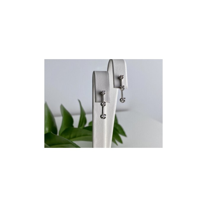 10K WHITE GOLD DIAMONDS EARRINGS