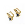 925 Sterling Silver Gold Plated Alpanite & CZ Earrings Turkey
