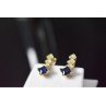 925 Sterling Silver Gold Plated Alpanite & CZ Earrings Turkey