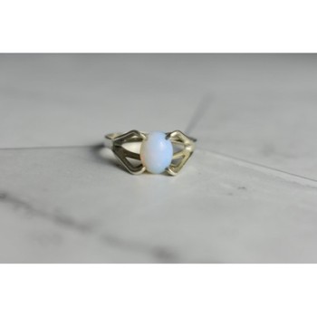 925 Sterling Silver Opal Ring Size 6.5