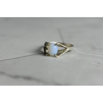 925 Sterling Silver Opal Ring Size 6.5