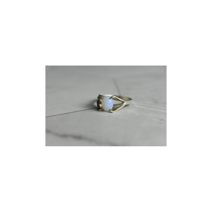 925 Sterling Silver Opal Ring Size 6.5
