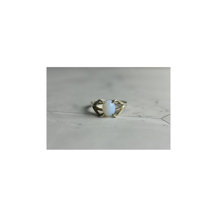 925 Sterling Silver Opal Ring Size 6.5