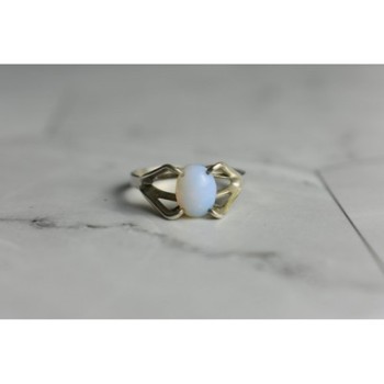 925 Sterling Silver Opal Ring Size 6.5