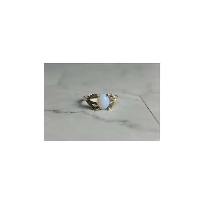 925 Sterling Silver Opal Ring Size 6.5