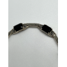 925 STERLING SILVER  AGATE & MARCASITE BRACELET